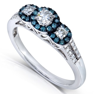 blue diamond rings