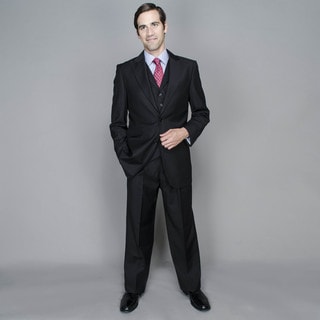 Cornel Black 2-Button Vested Suit-Image