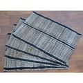 Leaf & Fiber Handwoven Stripe Natural Placemats (Set of 4) (India)