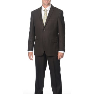 Caravelli Men's Slim Fit Brown Shark Pattern 2-button Suit-Image