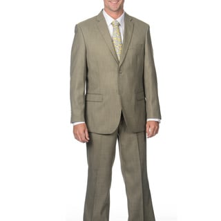 Caravelli Men's Slim Fit Tan Shark Pattern 2-button Suit-Image