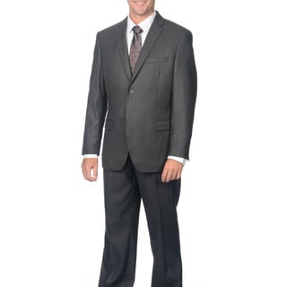 Caravelli Men's Slim Fit Charcoal Shark Pattern 2-button Suit-Image