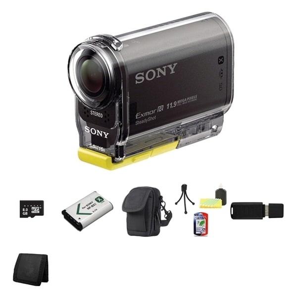Sony HDR-AS30V HD POV Action Black Camcorder 8GB Bundle