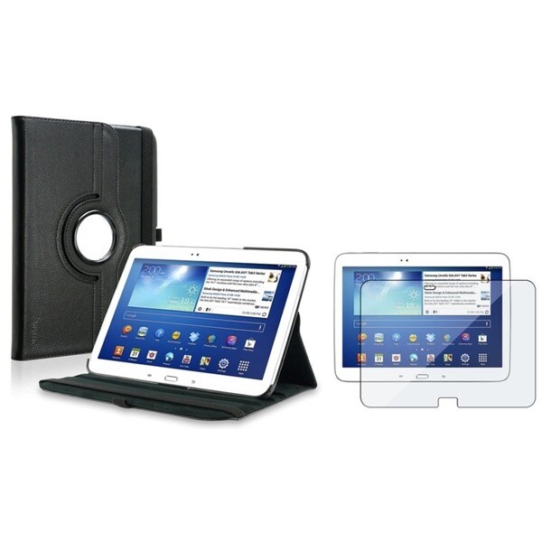 INSTEN Swivel Tablet Case Cover/ LCD Protector for Samsung Galaxy Tab 3 10.1