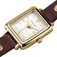 Vernier Women's Goldtone Round Studded Brown Genuine Leather Triple Wrap Watch