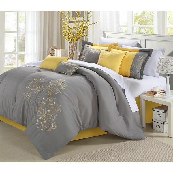 Floral Yellow 8-piece Comforter Set