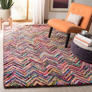 (>_<)  Safavieh Handmade Nantucket Multicolored Cotton Geometric Area Rug (6' x 9')