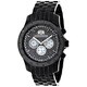 Luxurman Men's 1/4ct Black Diamond Chronograph Watch Metal Band plus Extra Leather Straps