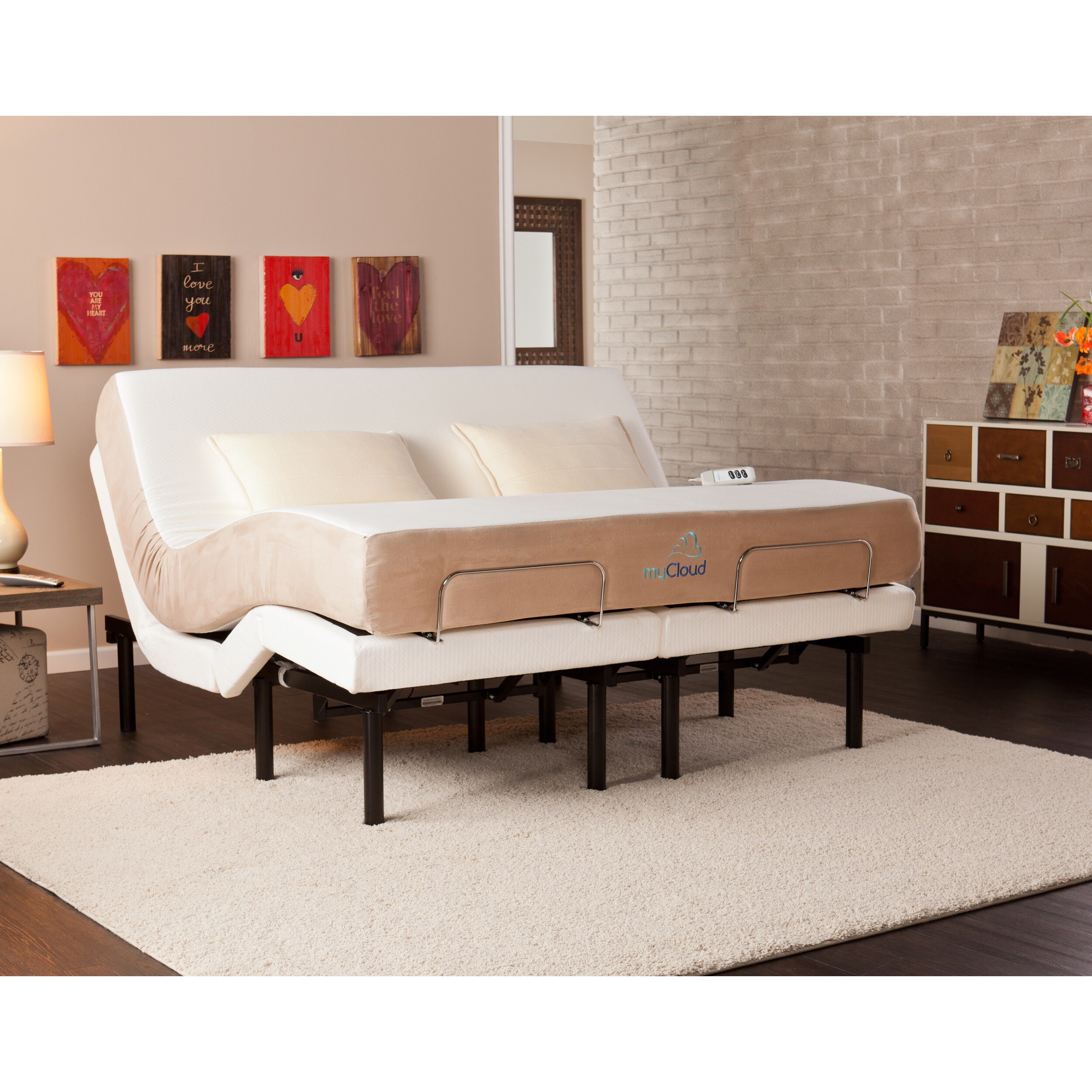 Mycloud Adjustable Bed California King size With 10 inch Gel Infused Memory Foam Mattress
