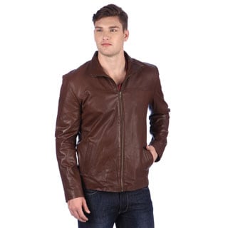 United Face Men's Brown Leather Hipster Jacket Sale: $159.29 - $194.39