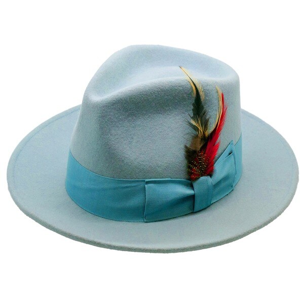 Ferrecci Men's Sky Blue Wool Fedora Hat - 15825587 - Overstock.com Shopping - Great Deals on 
