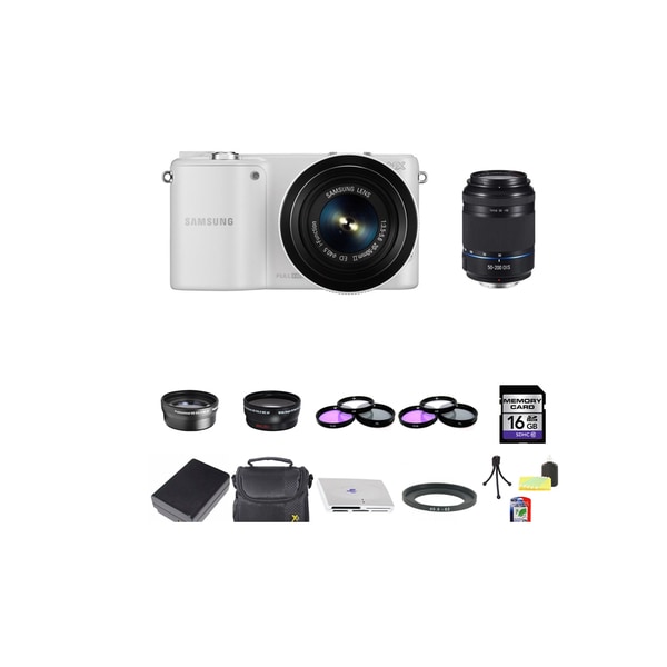 Samsung NX2000 Mirrorless Camera 20-50mm and 50-200mm Lens 16GB Bundle