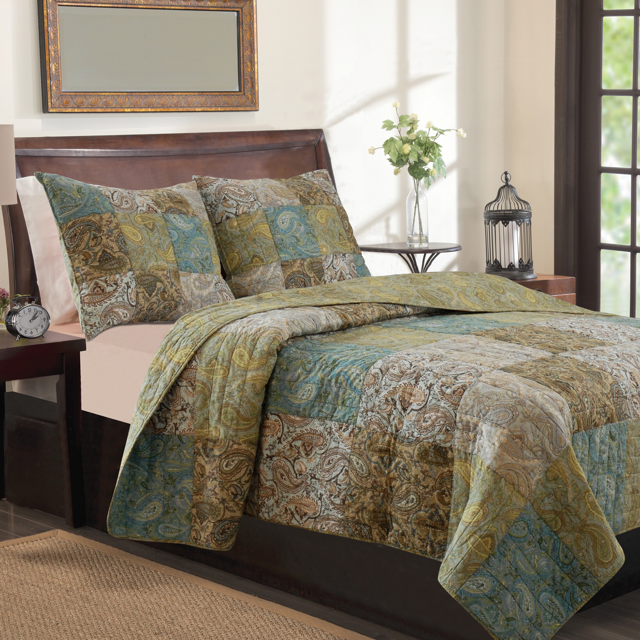 Greenland Home Fashions Vintage Paisley 3piece Quilt Set Overstock