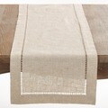 Natural Hemstitched Linen Blend Table Runner