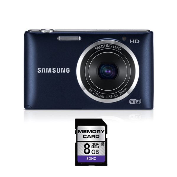 Samsung ST150F Smart 16.2MP Cobalt Black Digital Camera 8GB Bundle