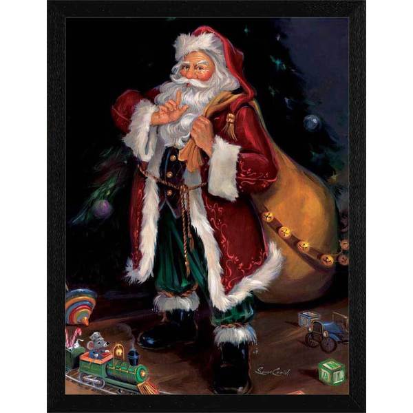 Sue Cornish 'Shhh Santa' 20x28 Framed Wall Art Overstock™ Shopping