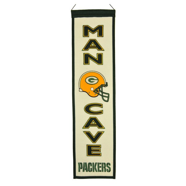 NFL Green Bay Packers Wool Man Cave Embroidered Banner