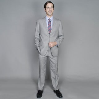 Men's Grey Pattern 2-button Single Breasted Suit-Image