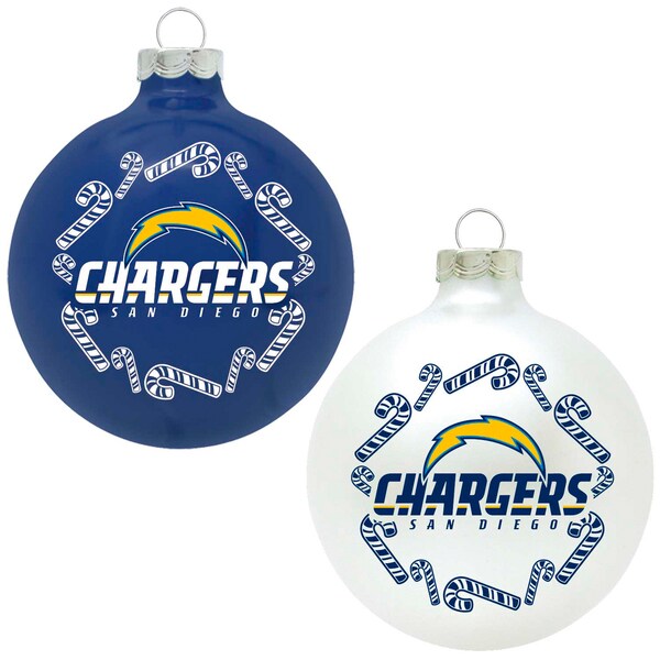 NFL San Diego Chargers Home and Away Glass Ornaments