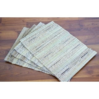 Leaf & Fiber Handwoven Natural Placemats (India) (Set of 4)
