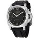 Panerai Men's 'Luminor 1950' Black Dial 8 Days GMT Black Strap Watch