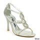 Celeste Women's 'Charlize-02' Rhinestone Metallic T-strap Heels