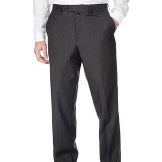 Adolfo Men's Slim Fit Charcoal Pencil Striped Pant Separates-Image