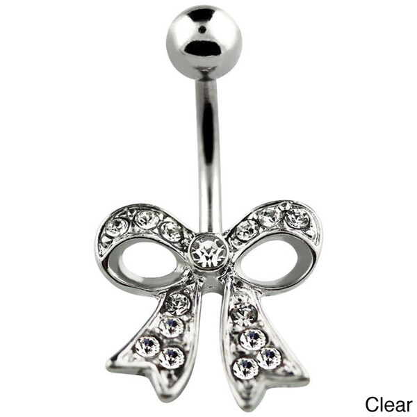 Surgical Steel Crystal Bow Belly Button Ring 15837922 Shopping Big Discounts
