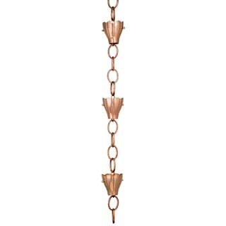 Low Price 6 Cup Crocus Rain Chain in Polished Copper