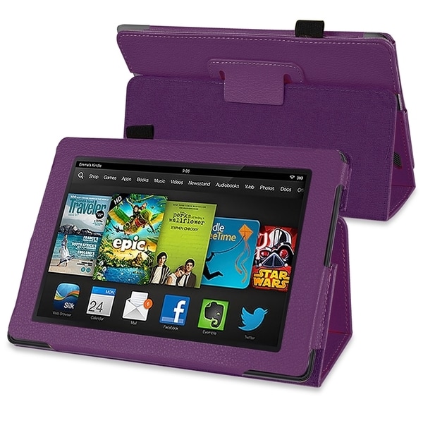 BasAcc Purple Stand Leather Case for Amazon Kindle Fire HD 7-inch