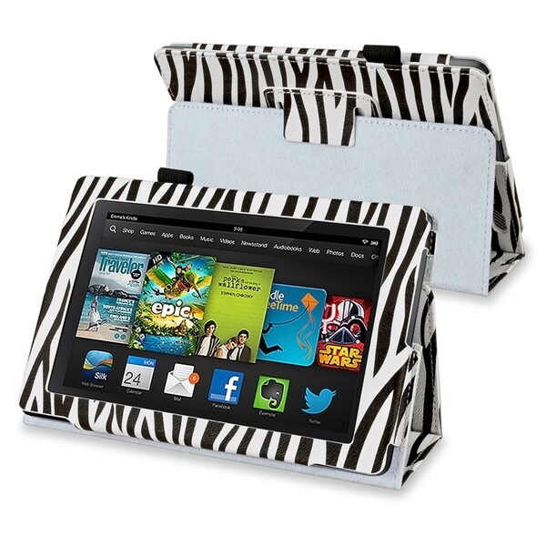 BasAcc Black Zebra Stand Leather Case for Amazon Kindle Fire HD 7-inch