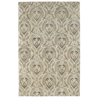 Hot Deal St. Joseph Taupe Damask Hand-Tufted Wool Rug (9'6 x 13'0)