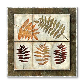 (>_<) Tina Chaden 'Leaf Study Tile 2' Abstract Metal Wall Sculpture