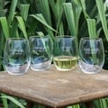 Jewish Words Vol. 1 Stemless Wine Glasses (Set of 4)