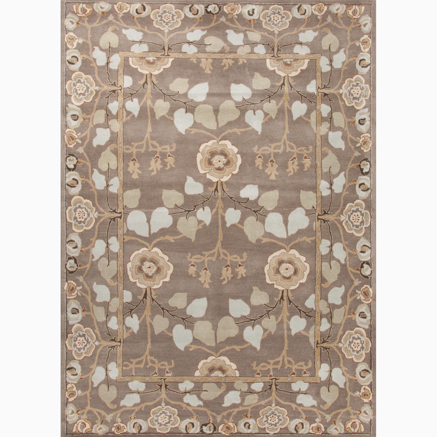 ===>  Handmade Arts and Craft Pattern Gray/ Blue Wool Rug (9 x 12)