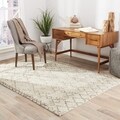 Hand-Made Ivory/ Gray Wool Textured Rug (2X3)