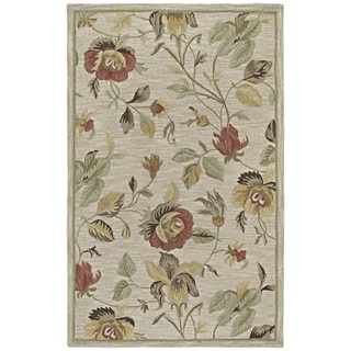Great Prices Lawrence Oatmeal Floral Hand-Tufted Wool Rug (8'0 x 11'0)