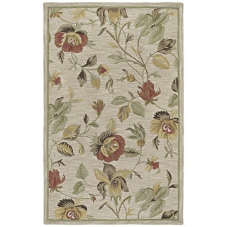 Special Offers Hand-Tufted Lawrence Oatmeal Floral Wool Rug (9'6 x 13'0)