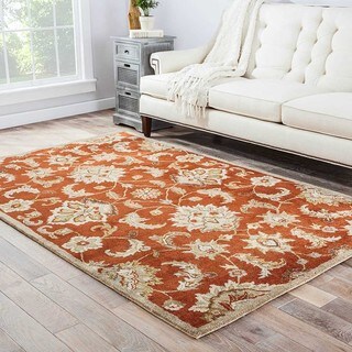 --->  Hand-Made Red/ Gray Wool Easy Care Rug (12x18)