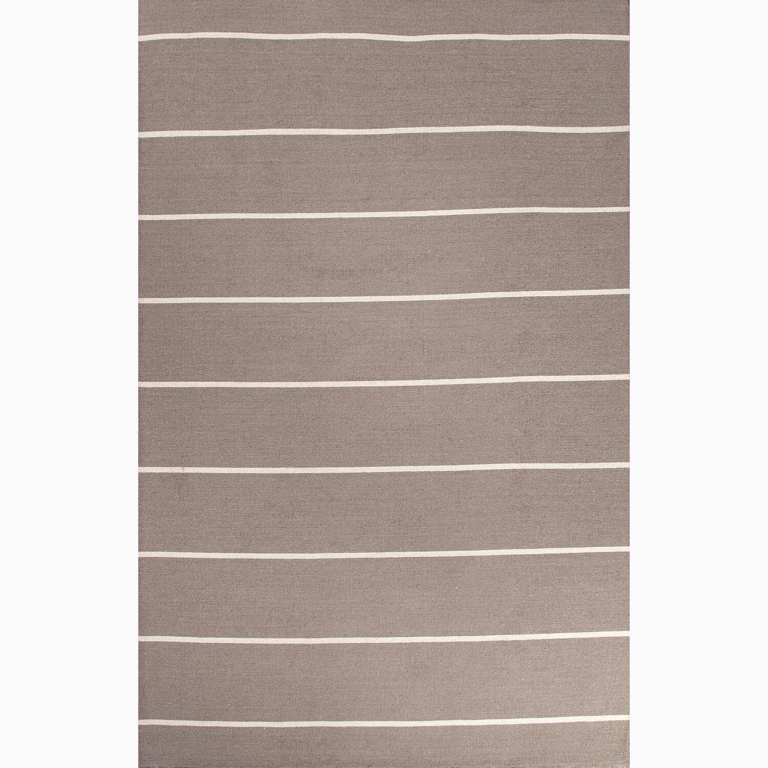 Handmade Stripe Pattern Gray/ Ivory Wool Area Rug (9 X 12)
