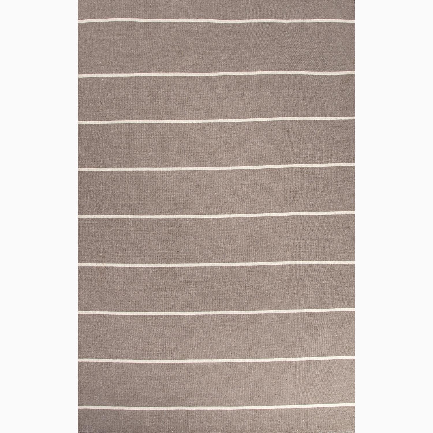 Handmade Gray/ Ivory Stripe pattern Wool Area Rug (8 X 10)