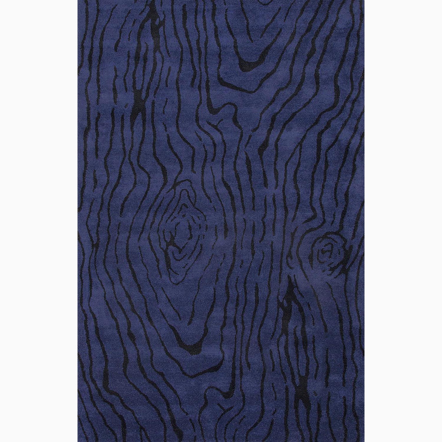 (_ _ ) Handmade Blue/ Black Wool Plush Pile Rug (8 x 11)