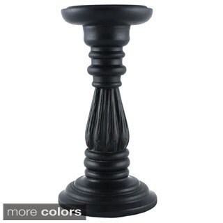 (^.^)/  Distressed Wooden Candlesticks (India)