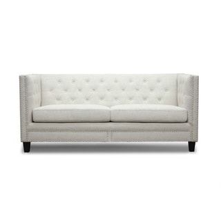 Online Specials  Baxton Studio Parkis Beige Linen Button Tufted Sofa