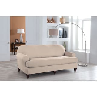 Restonic Stretch Fit T Sofa Slipcover (2-piece Set)-Image