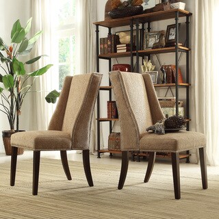 Great Prices INSPIRE Q Geneva Tan Chenille Wingback Hostess Chairs (Set of 2)