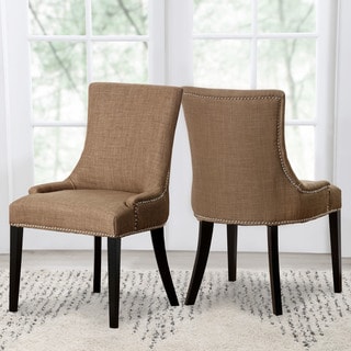 ABBYSON LIVING Newport Gold Fabric Nailhead Trim Dining Chair
