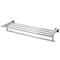 VIGO Allure 24-inch Square Design Hotel Style Rack and Towel Bar in Chrome