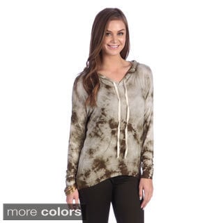 Women's Brown Tie-dye Casual Fit Hoodie-Image