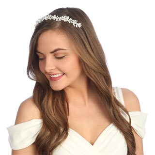 Amour Bridal Rhinestone Floral Headpiece-Image